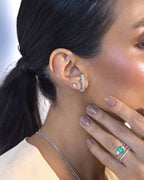 Diamond Earhook Earrings in 18k White Gold