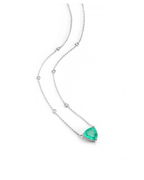 Colar Trilhon Esmeralda em Ouro Branco 18K