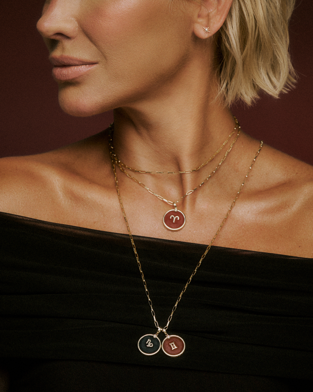 Pingente ÁRIES Jaspe Vermelha em Ouro Amarelo 18k - Collab Mônica Salgado