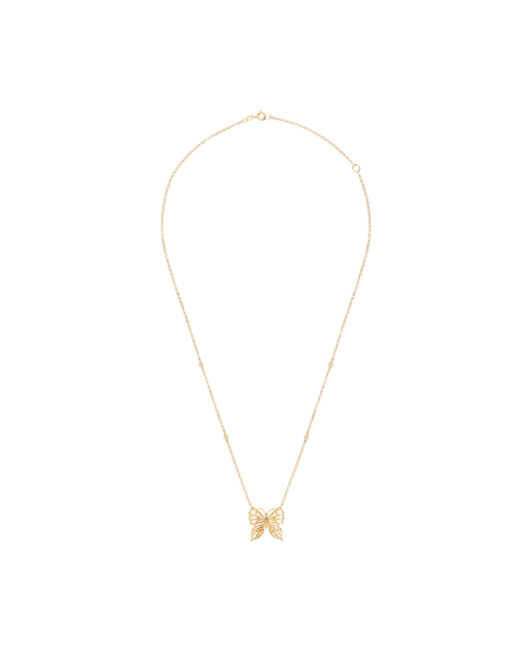 Colar Borboleta M em Ouro 18K e 4 Diamantes - Collab Duda