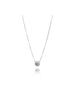 Colar BIA Água Marinha Redonda em Ouro Branco 18K