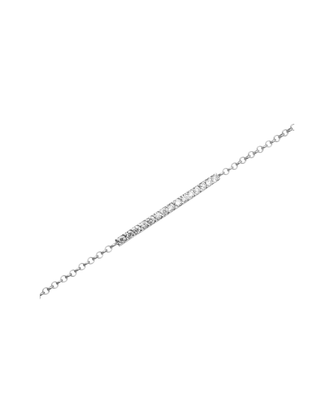 Pulseira Infantil Mini Riviera 14 Brilhantes 1,5pt em Ouro Branco 18K