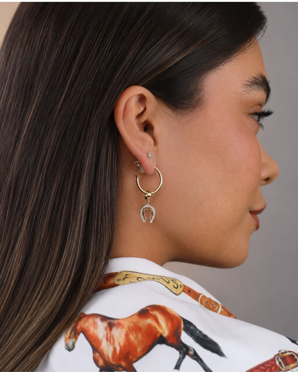 Pingente Ferradura Diamantes em Ouro 18K