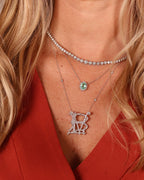Colar Monograma Personalizável Brilhantes em Ouro Branco 18K
