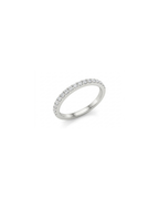 Meia Aliança Diamantes em Ouro Branco 18K