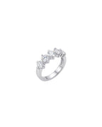 Meia Aliança Diamantes em Ouro Branco 18K