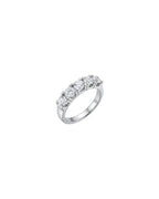 Meia Aliança Diamantes em Ouro Branco 18K