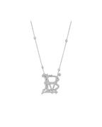 Colar Monograma Personalizável Brilhantes em Ouro Branco 18K
