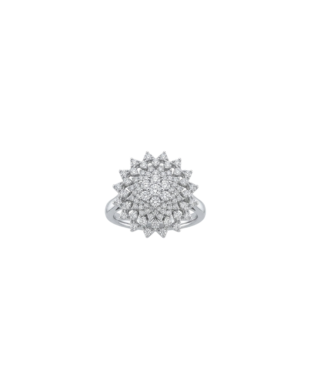 Anel Redondo Diamantes em Ouro Branco 18K