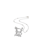Colar Monograma Personalizável Brilhantes em Ouro Branco 18K