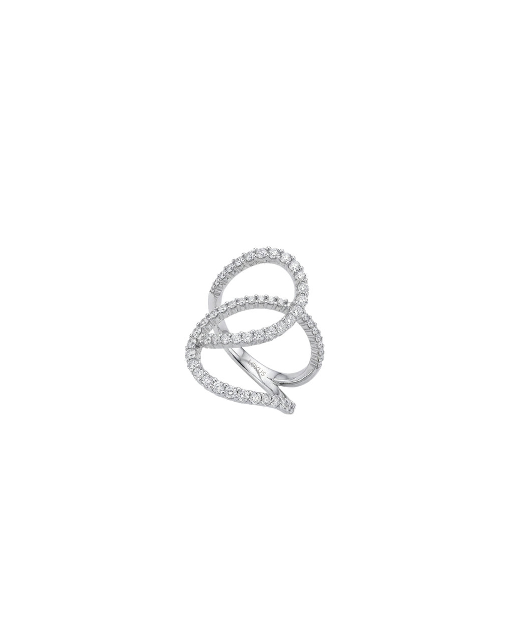 Anel WAVE Diamantes em Ouro Branco 18K
