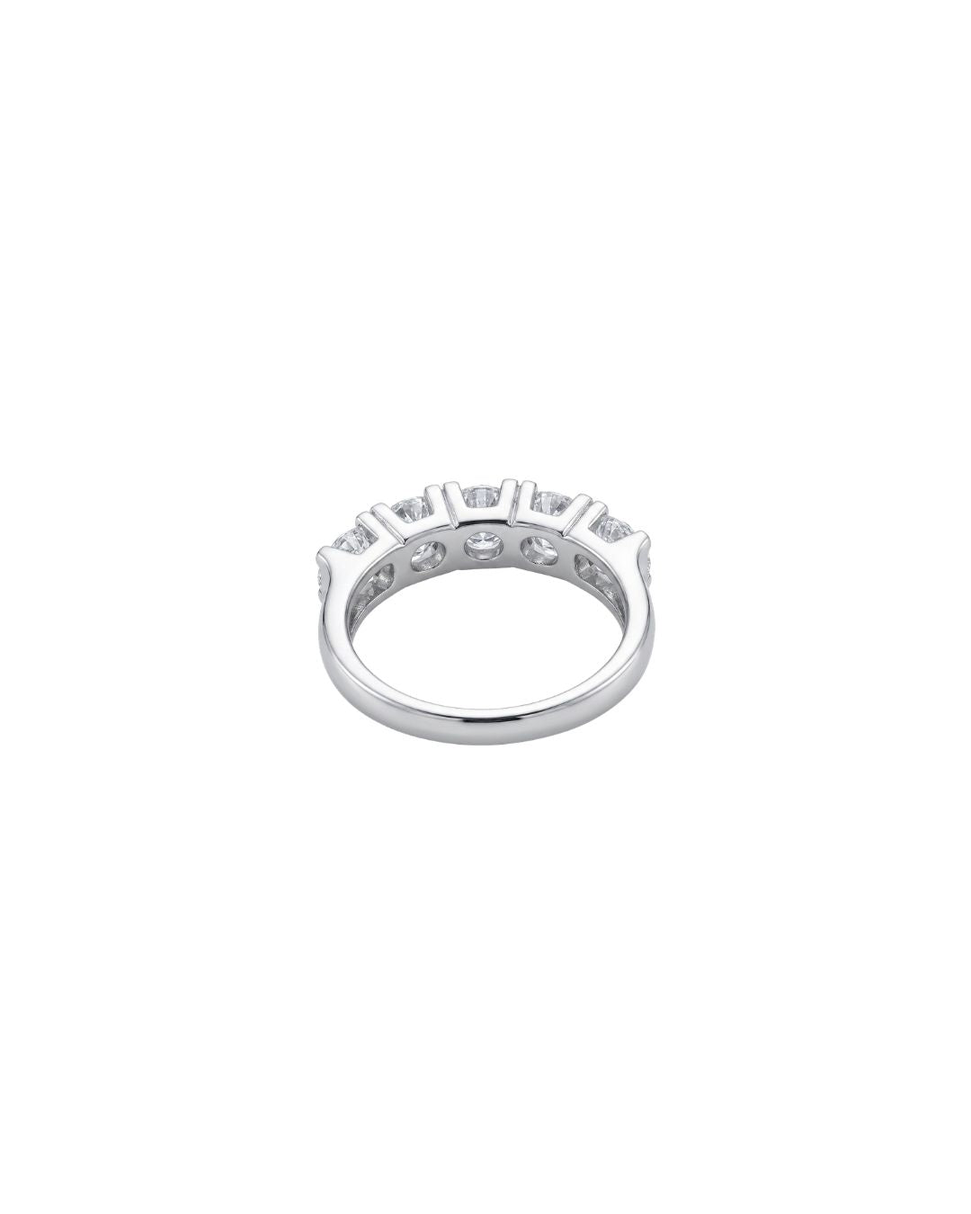 Meia Aliança Diamantes em Ouro Branco 18K
