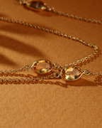 Colar Longo Citrinos em Ouro 18K