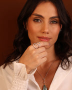Anel WAVE Diamantes em Ouro Branco 18K