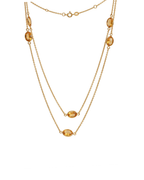Colar Longo Citrinos em Ouro 18K