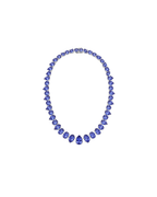 Colar Riviera Tanzanitas Gotas em Ouro Branco 18K