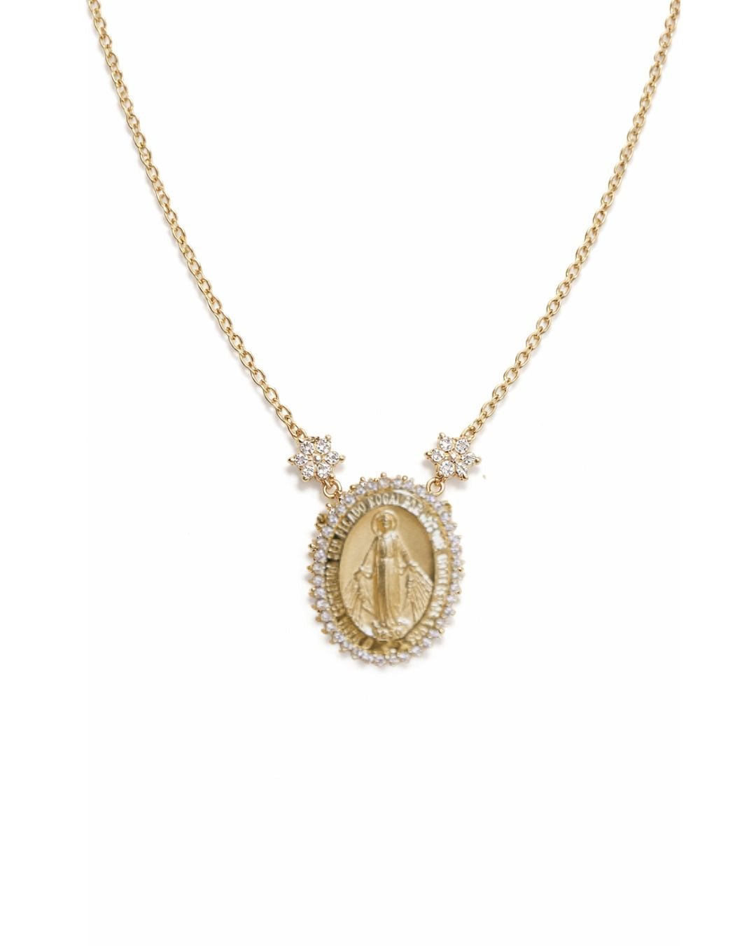 Colar Nossa Senhora Diamantes em Ouro 18K
