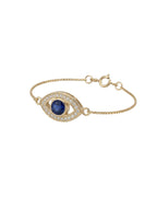 Pulseira Olho Grego Navete em Ouro 18K