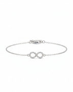 Pulseira Infinito Diamantes em Ouro Branco 18K
