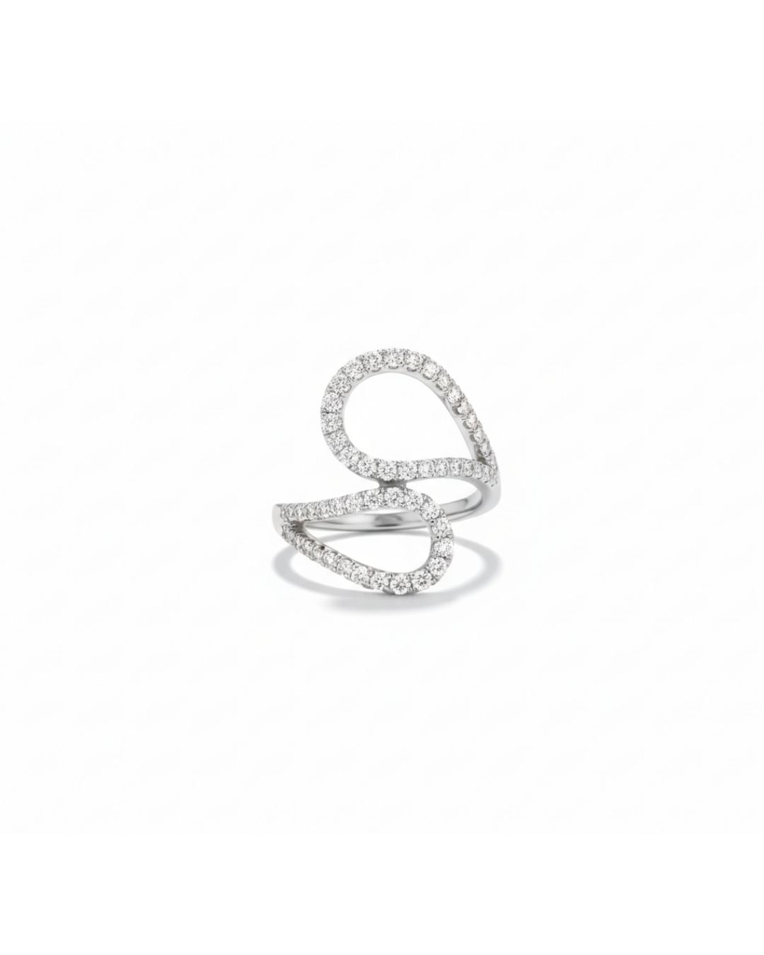 Anel SILVIA Onda Diamantes em Ouro Branco 18K