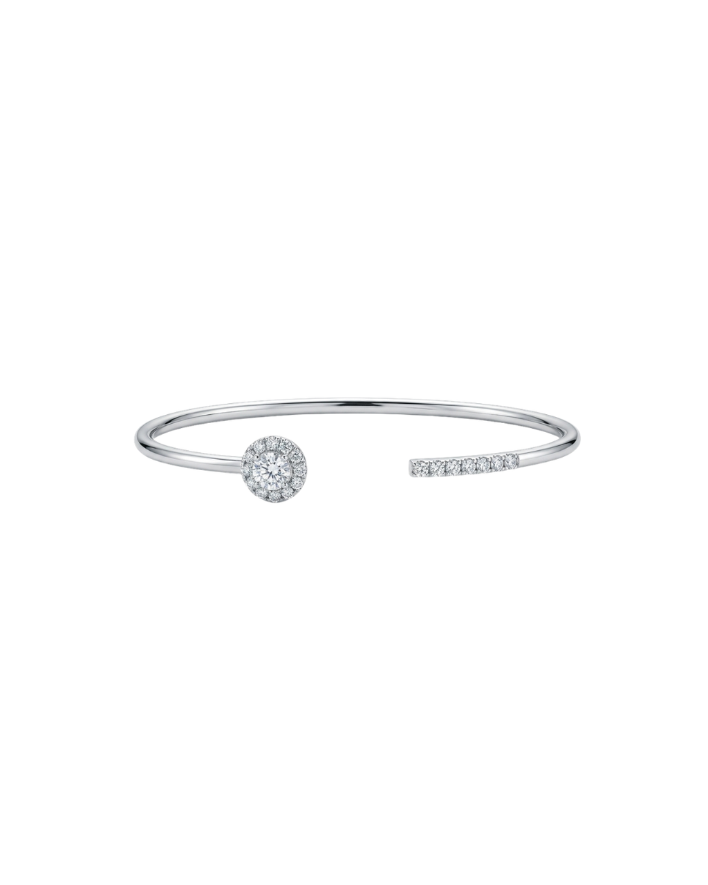 Bracelete Órbita e Diamantes em Ouro Branco 18K