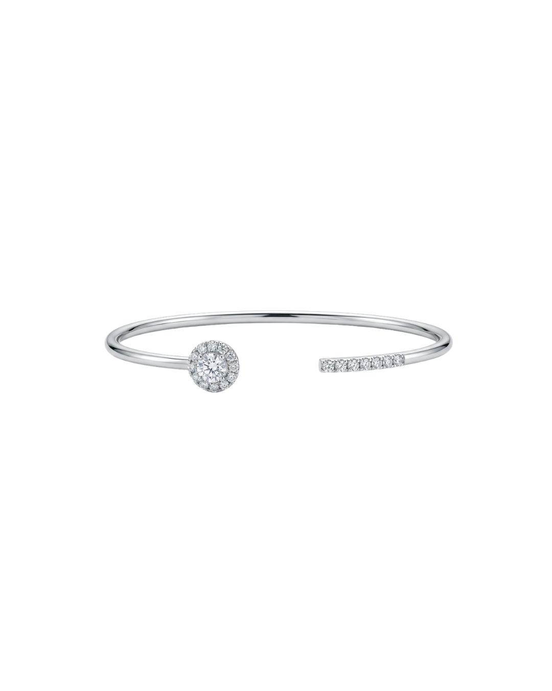 Bracelete Órbita e Diamantes em Ouro Branco 18K