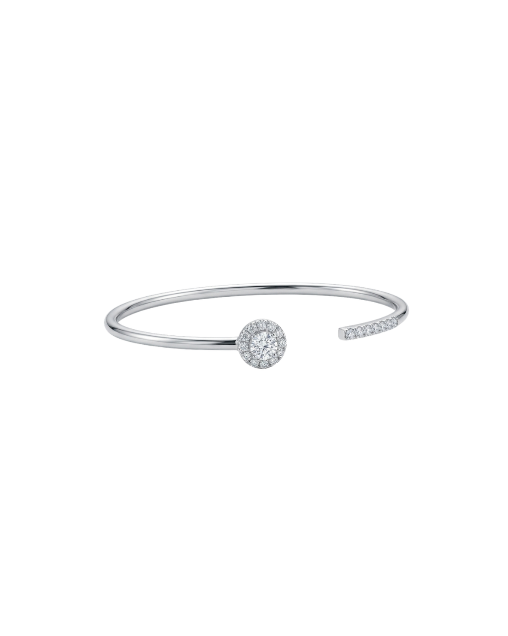 Bracelete Órbita e Diamantes em Ouro Branco 18K